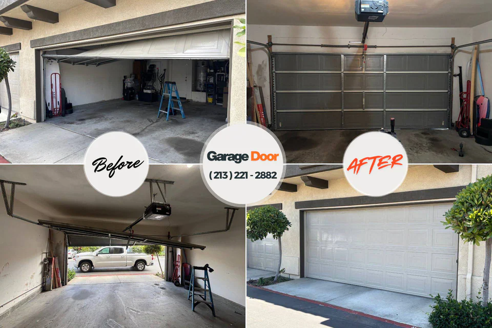 Before and after: garage door repair Rensselaer, IN
